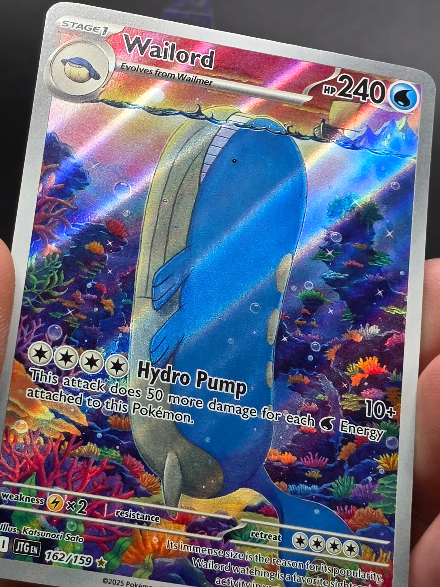 Wailord #162 /159 Sv09: Pokemon TCG Journey Together SIR Holo Rare Mint 162/159