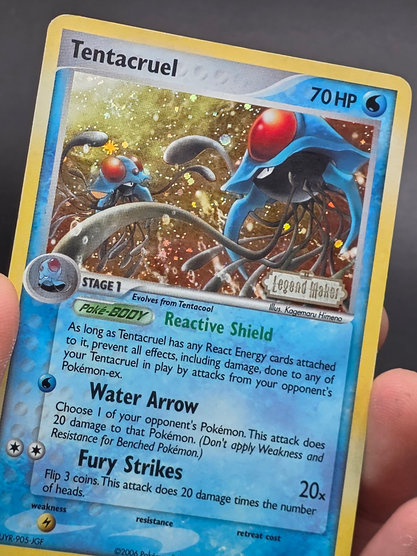 Tentacruel 45/92 Legend Maker Reverse Holo STAMPED Lp Pokemon