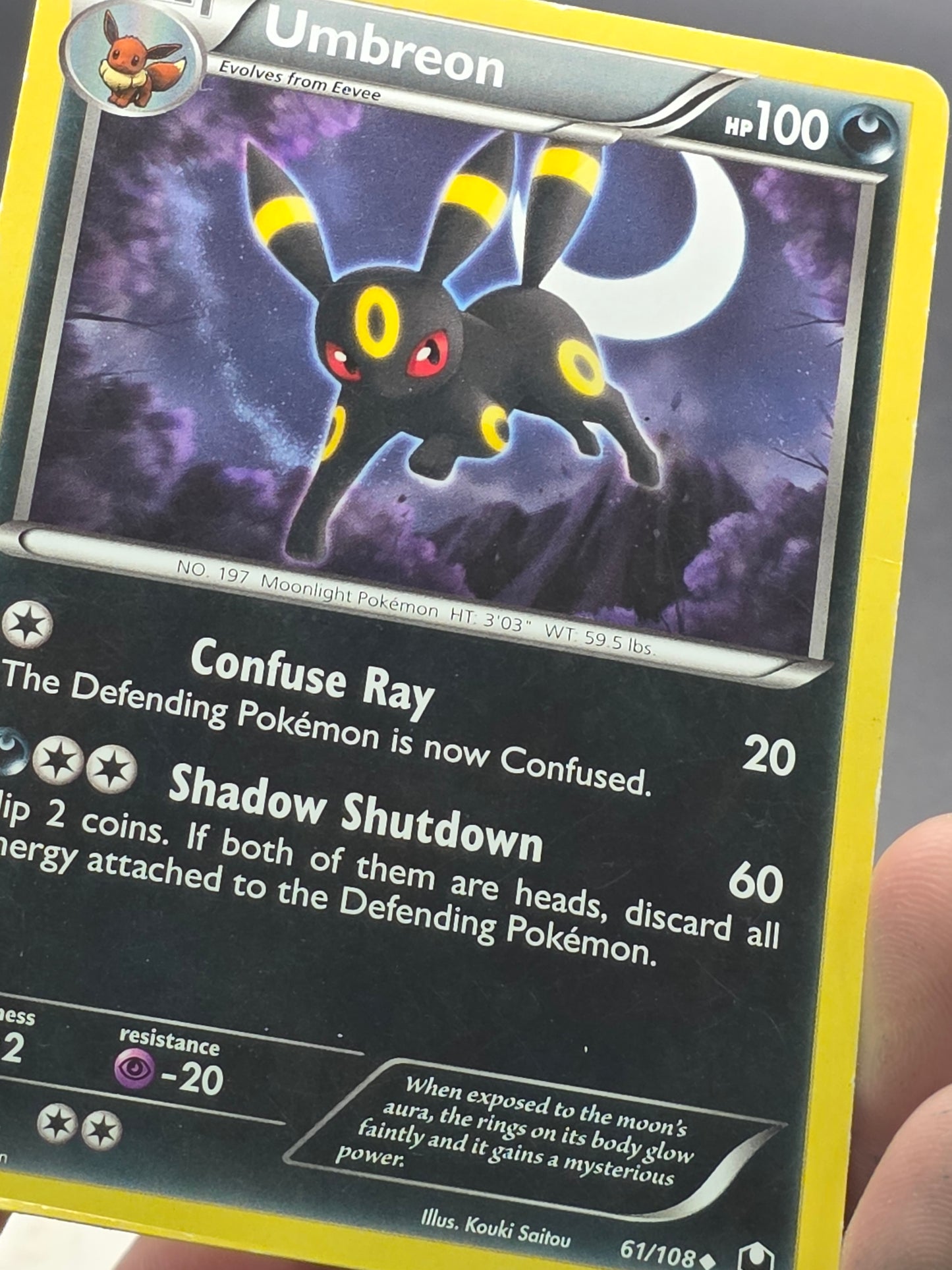 Umbreon 61/108 Non Holo Cool Moon Crescent Dark Explorers MP