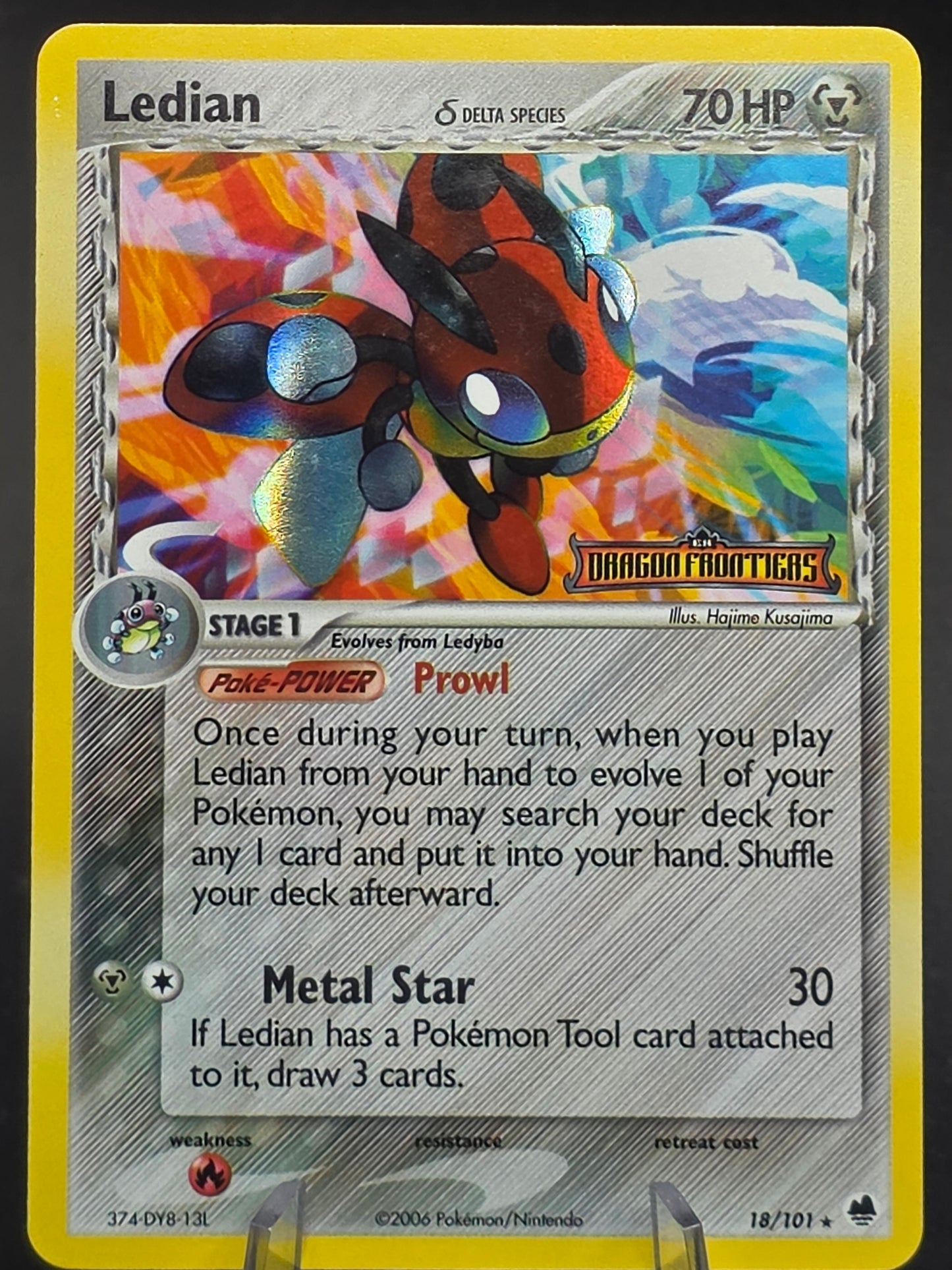 Ledian (Delta Species) 18/101 Dragon Frontiers Stamped Reverse Holo! NM