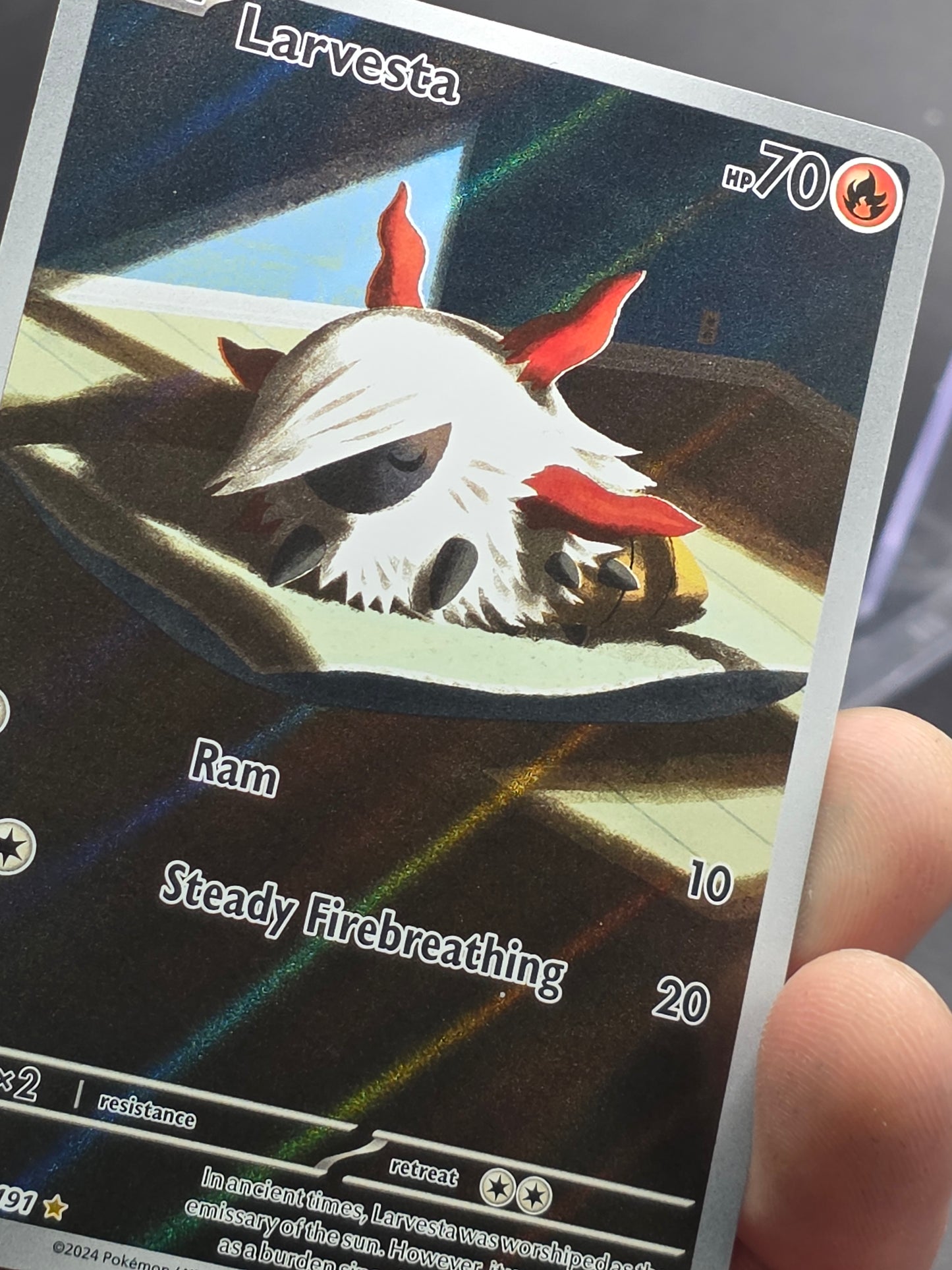 Larvesta Holofoil 196/191 Illustration Rare SV08: Surging Sparks Near Mint