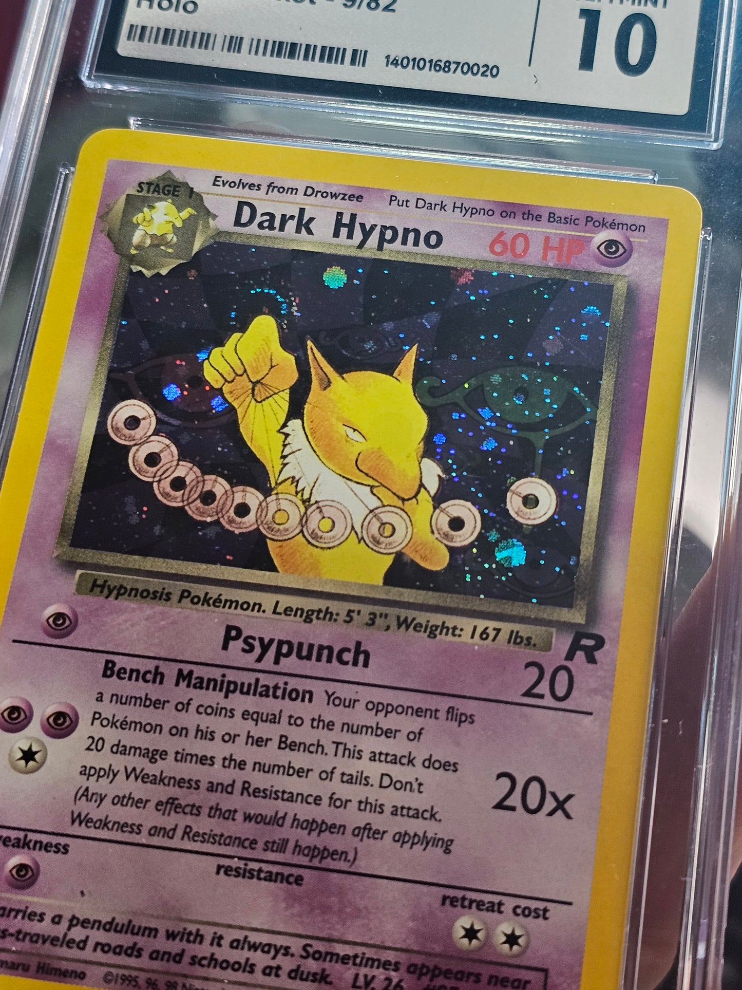 CGC 10 GEM MINT Dark Hypno 2000 Team Rocket 9/82 Holo Pokemon
