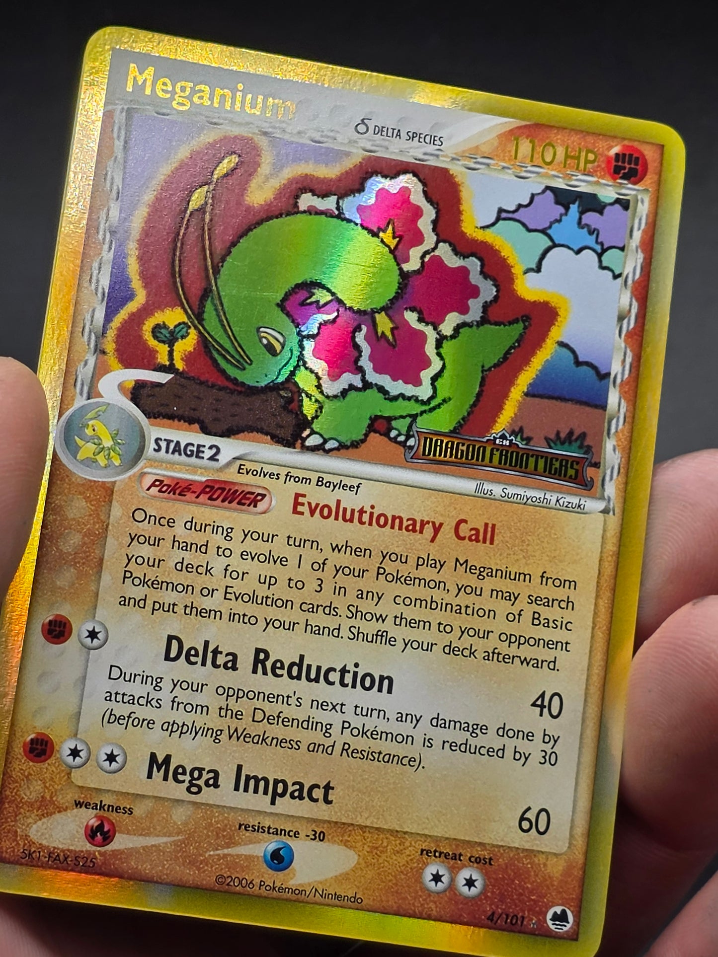 Meganium (Delta Species) 4/101 Dragon Frontiers Stamped Reverse Holo