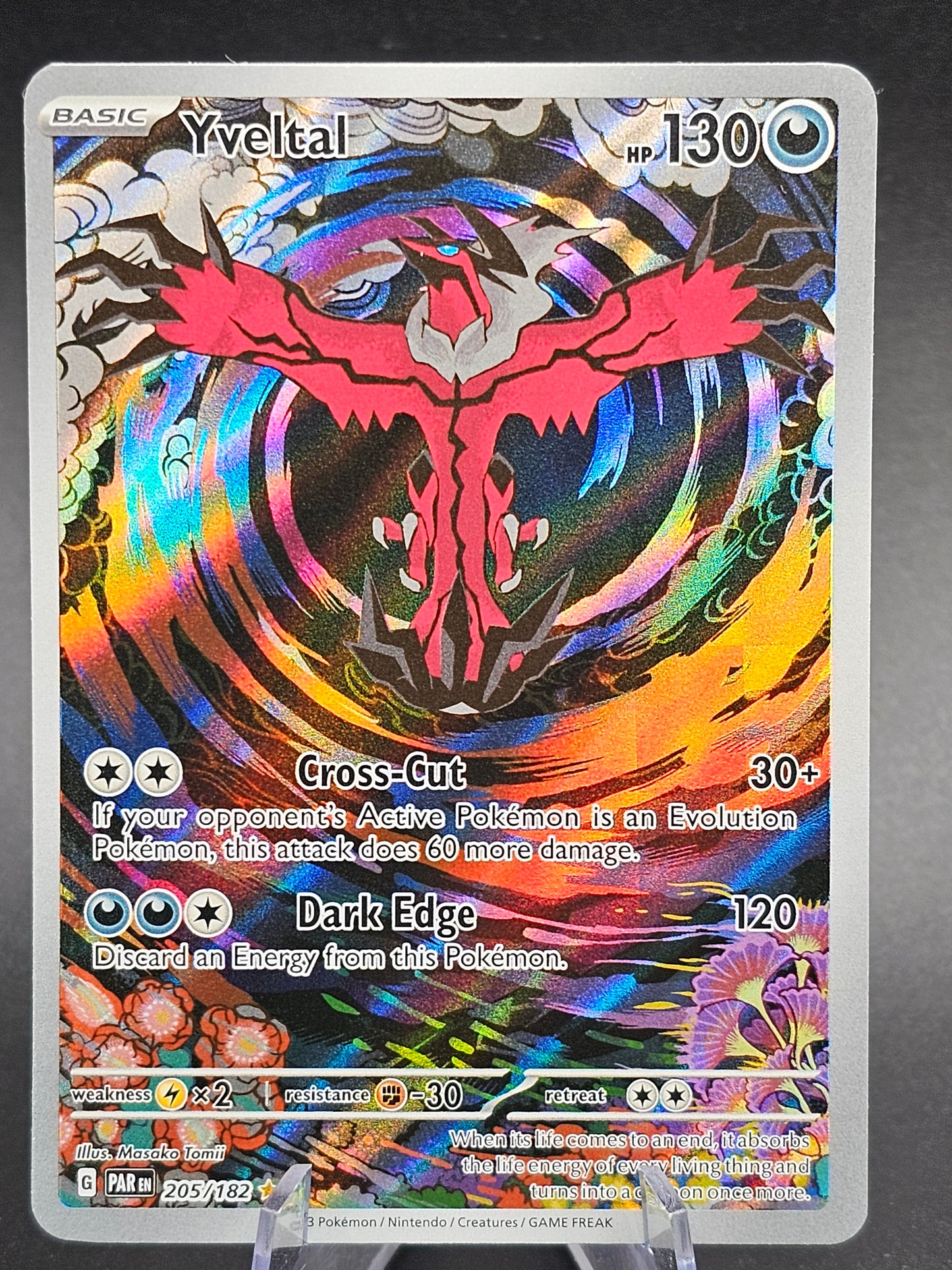 Pokémon TCG Yveltal Paradox Rift Holo Card 205/182 Illustration Rare 205/182