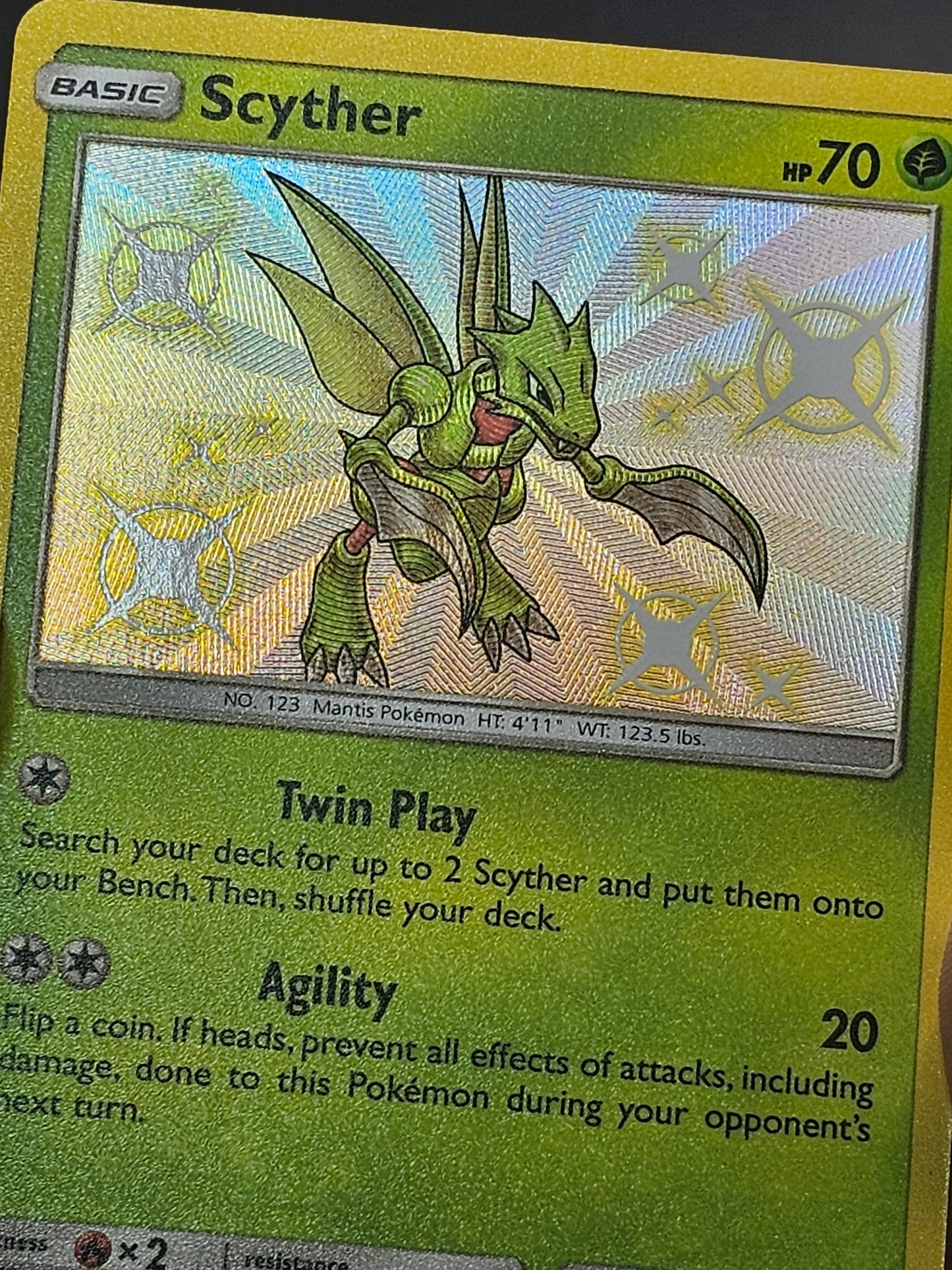 Scyther SV1/SV94 SM Hidden Fates Shiny Baby Holo Rare Pokemon Card NM
