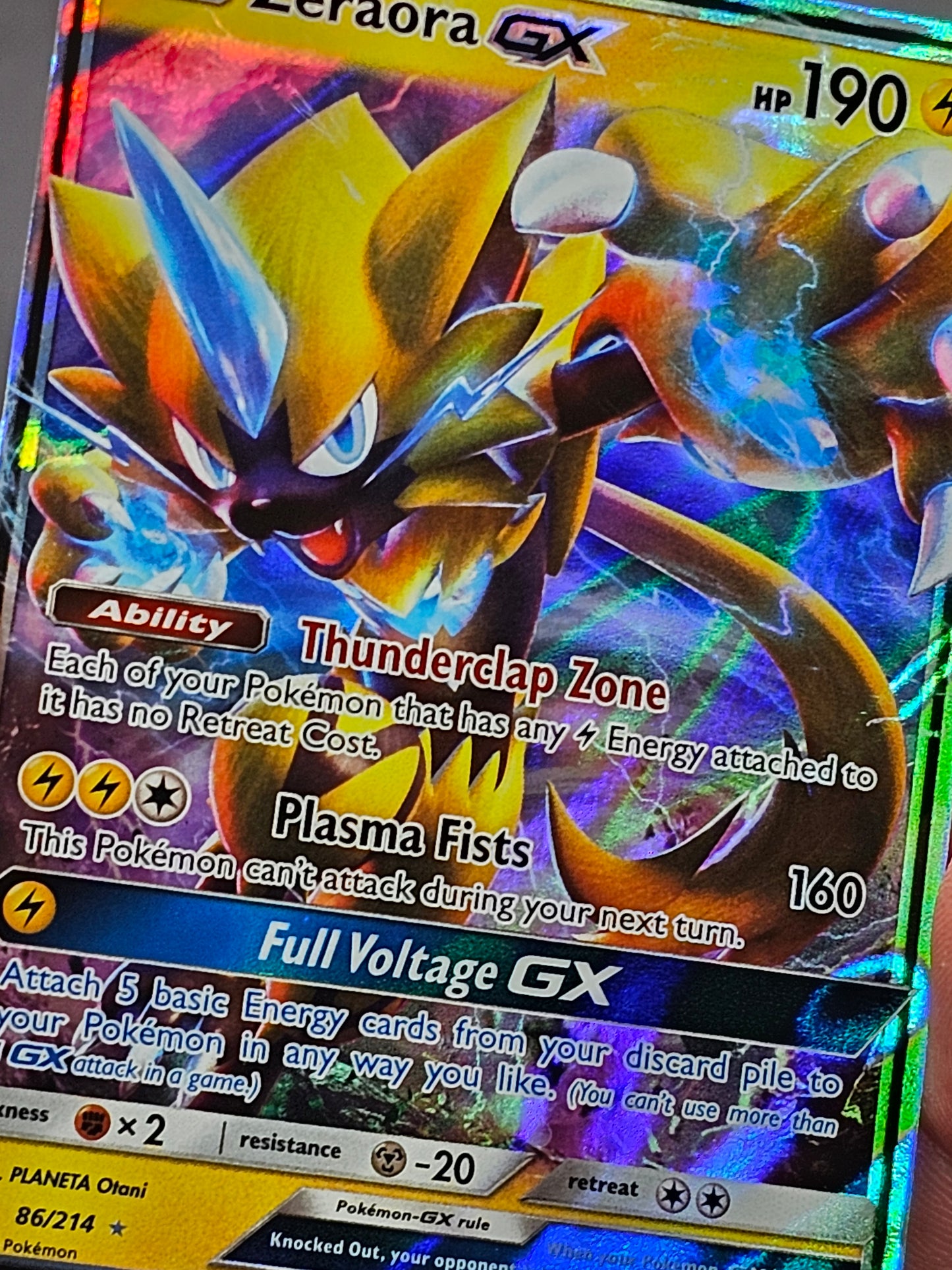 Zeraora GX 86/214 - Ultra Rare - Lost Thunder - *NM