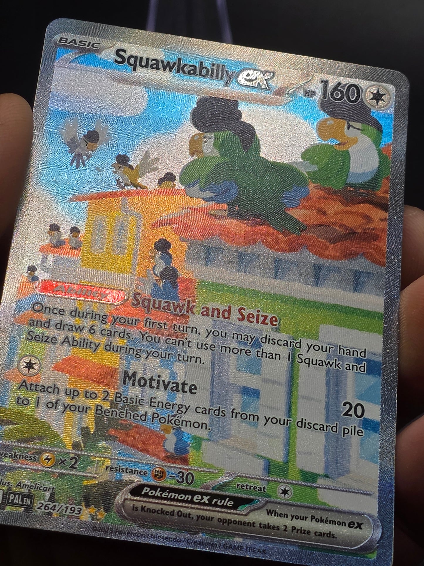 Squawkabilly EX 264/193: Pokémon TCG Paldea Evolved Illustration Rare NEAR MINT 264/193
