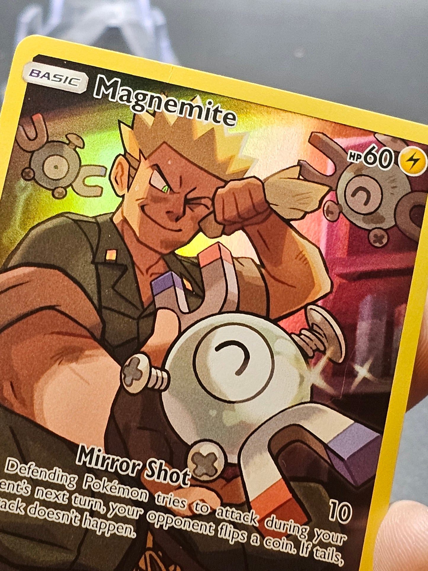 Magnemite 242/236 Pokemon Cosmic Eclipse Secret Illustration Rare Holo SMALL CREASE