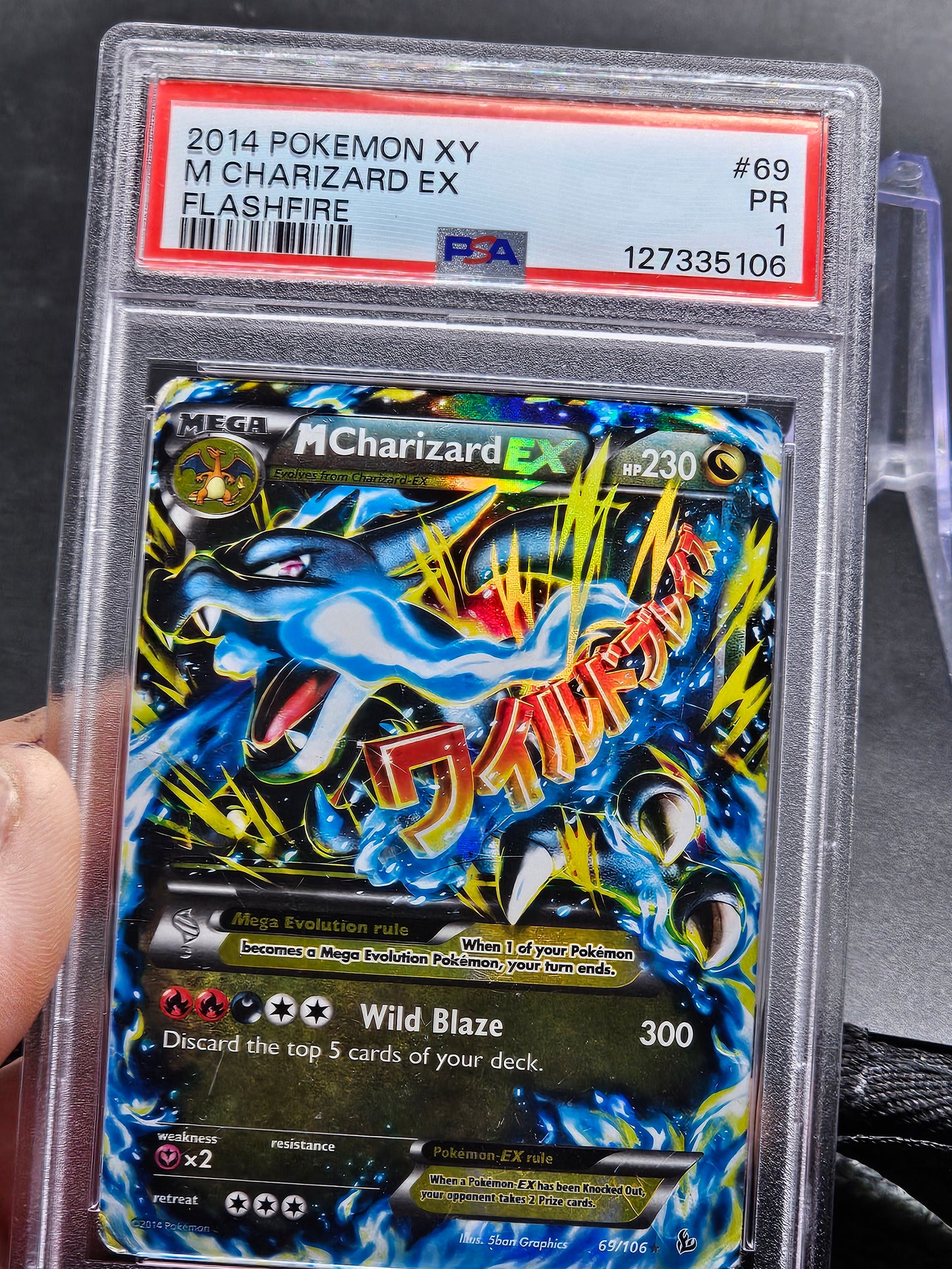 M Charizard EX Holo Ultra Rare Card 69/106 2014 Pokemon XY Flashfire - PSA 1
