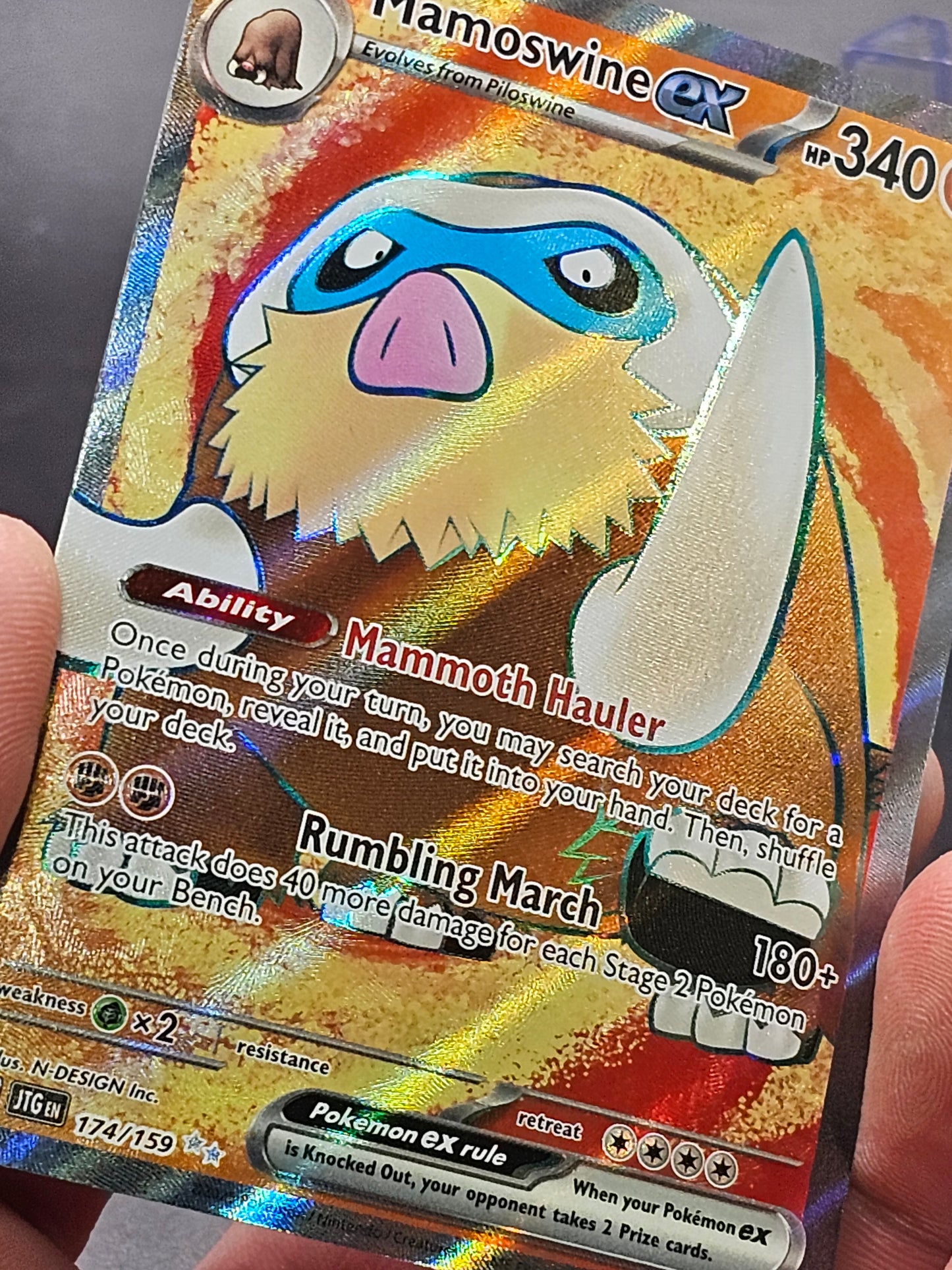 Pokemon 2025 Full Art Mamoswine ex 174/159 S&V Journey Together JTG