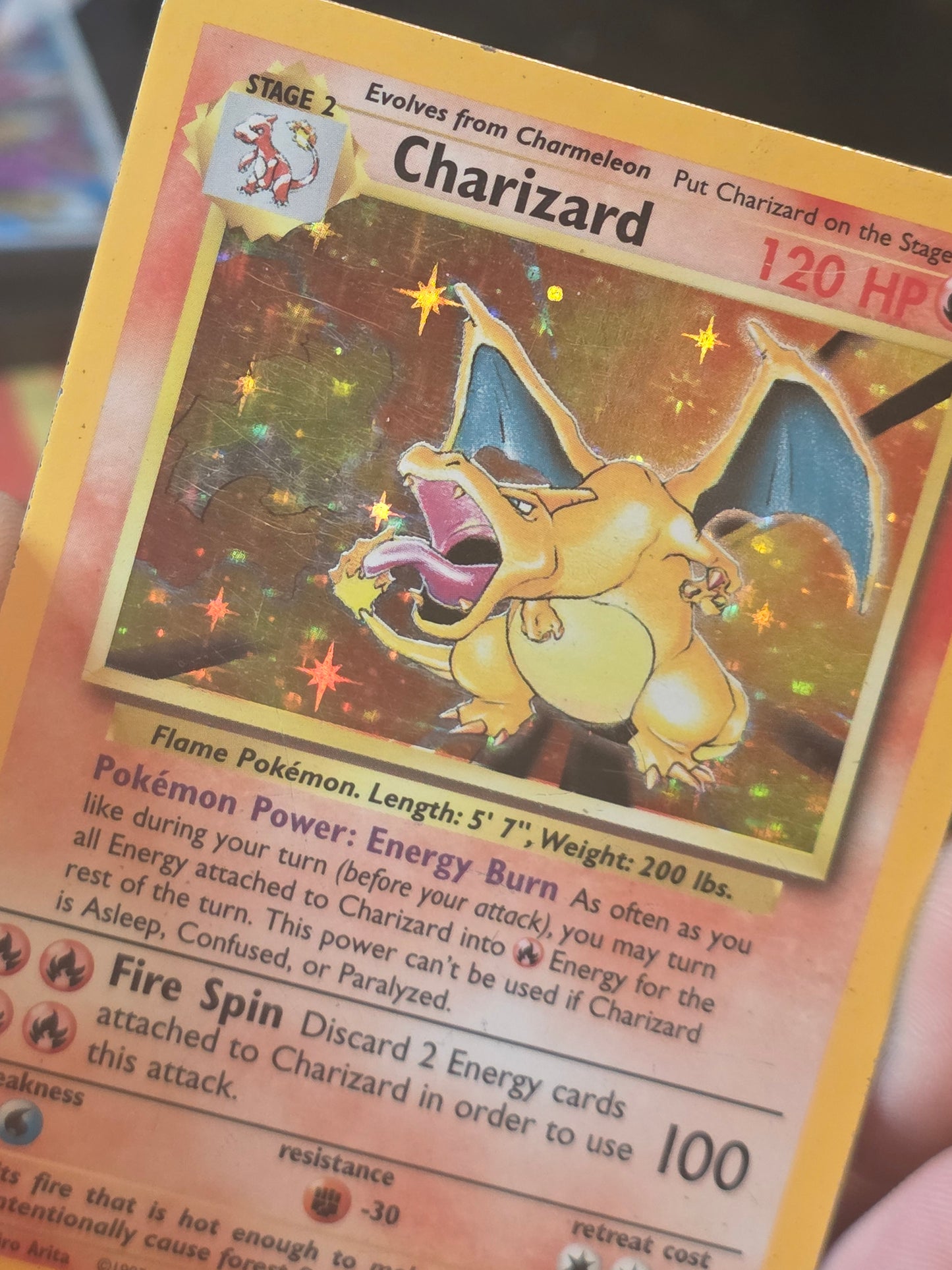 Pokemon Base Set Charizard 4/102 Holo Unlimited HP WOTC Vintage