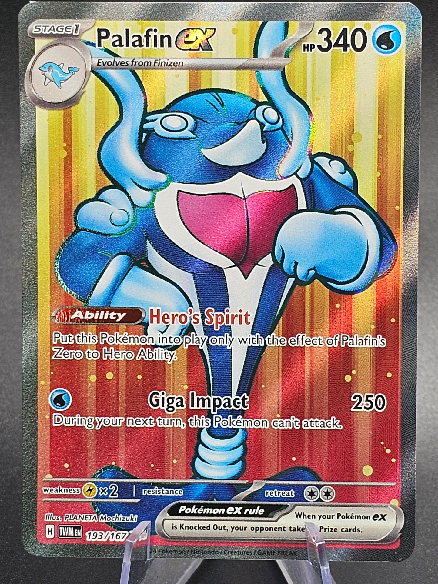 Palafin EX 193/167 Twilight Masquerade Full Art Ultra Rare Pokemon Card NM 040/167