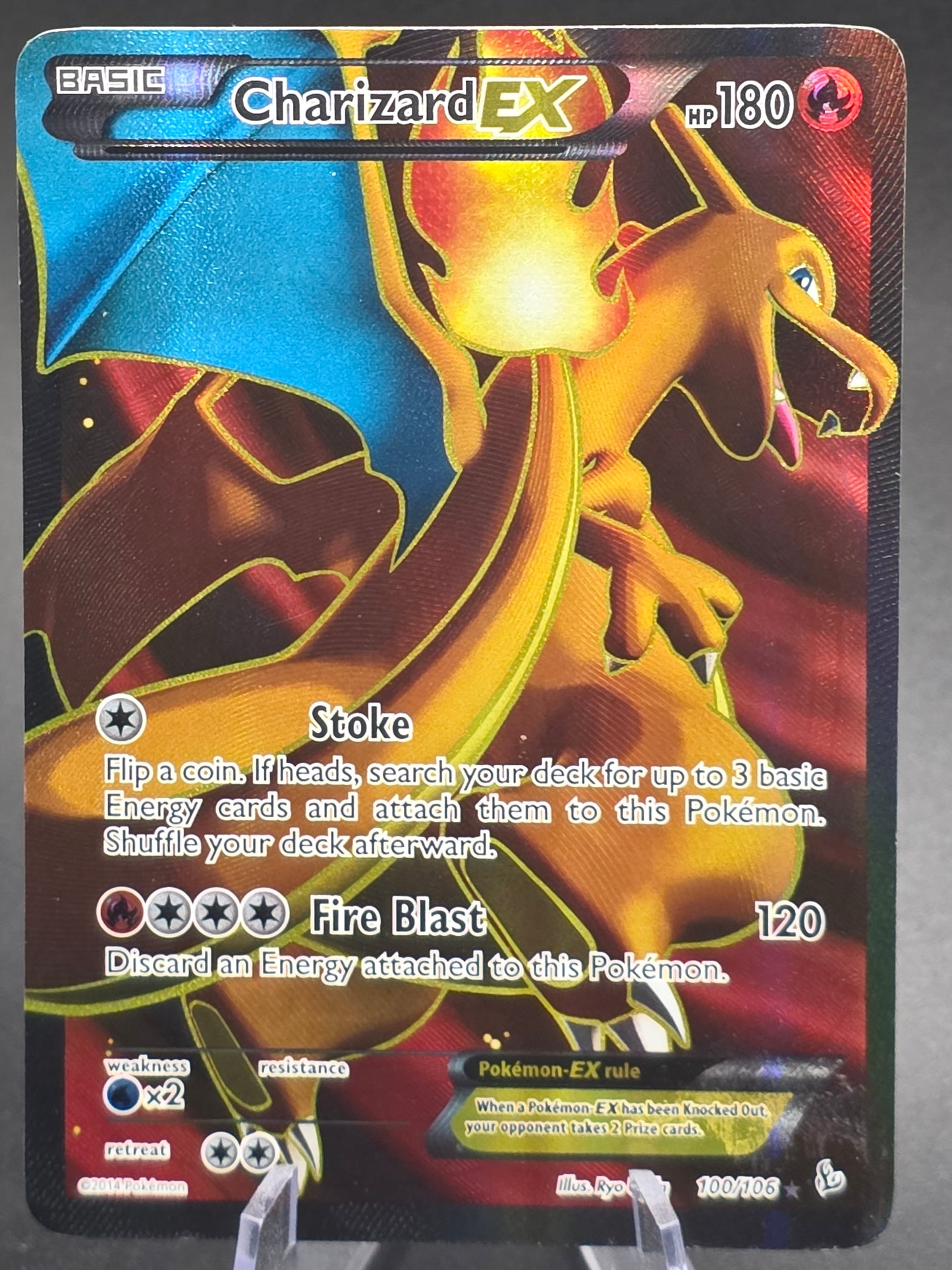 Charizard EX 100 Full Art 100/106 Flashfire Holo 2014Pokemon 100/106 LP+