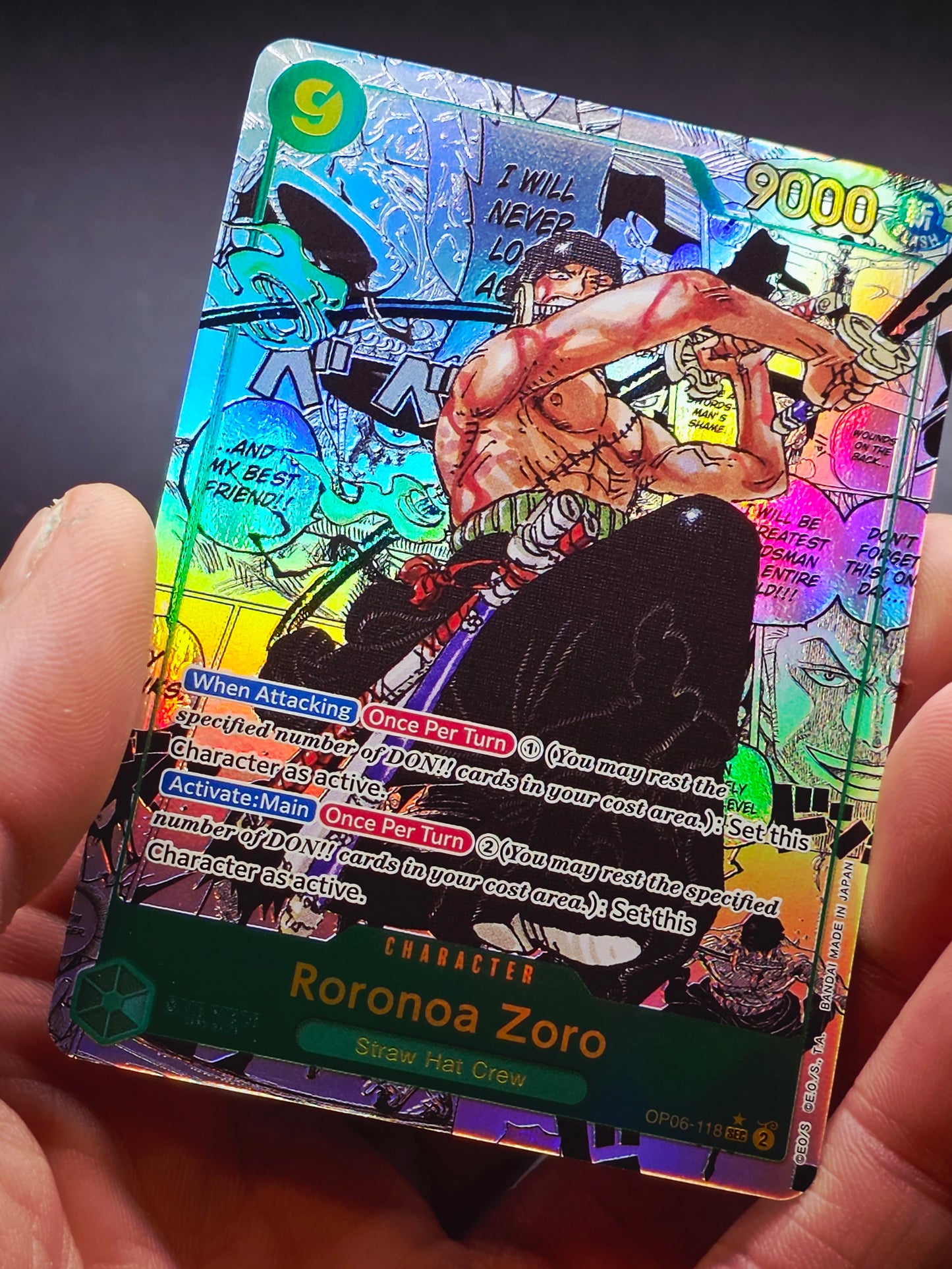 2024 One Piece OP06 EN Manga Alternate Art #118 Roronoa Zoro