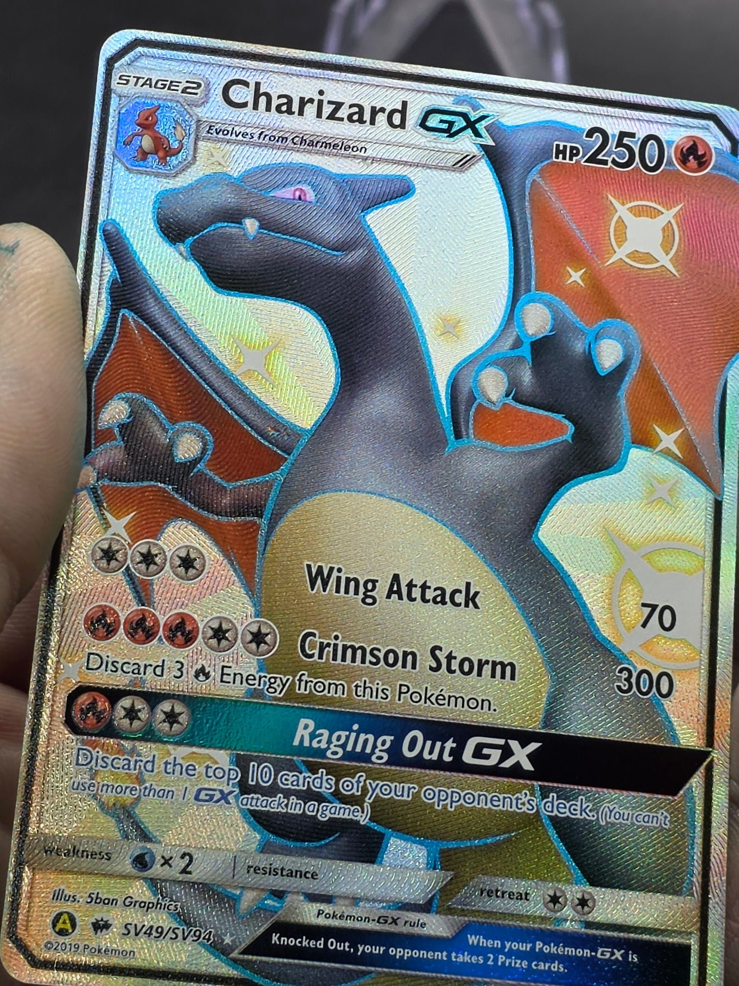 Charizard GX Hidden Fates Holo Full Art Ultra Rare Card SV49/SV94 MINTY