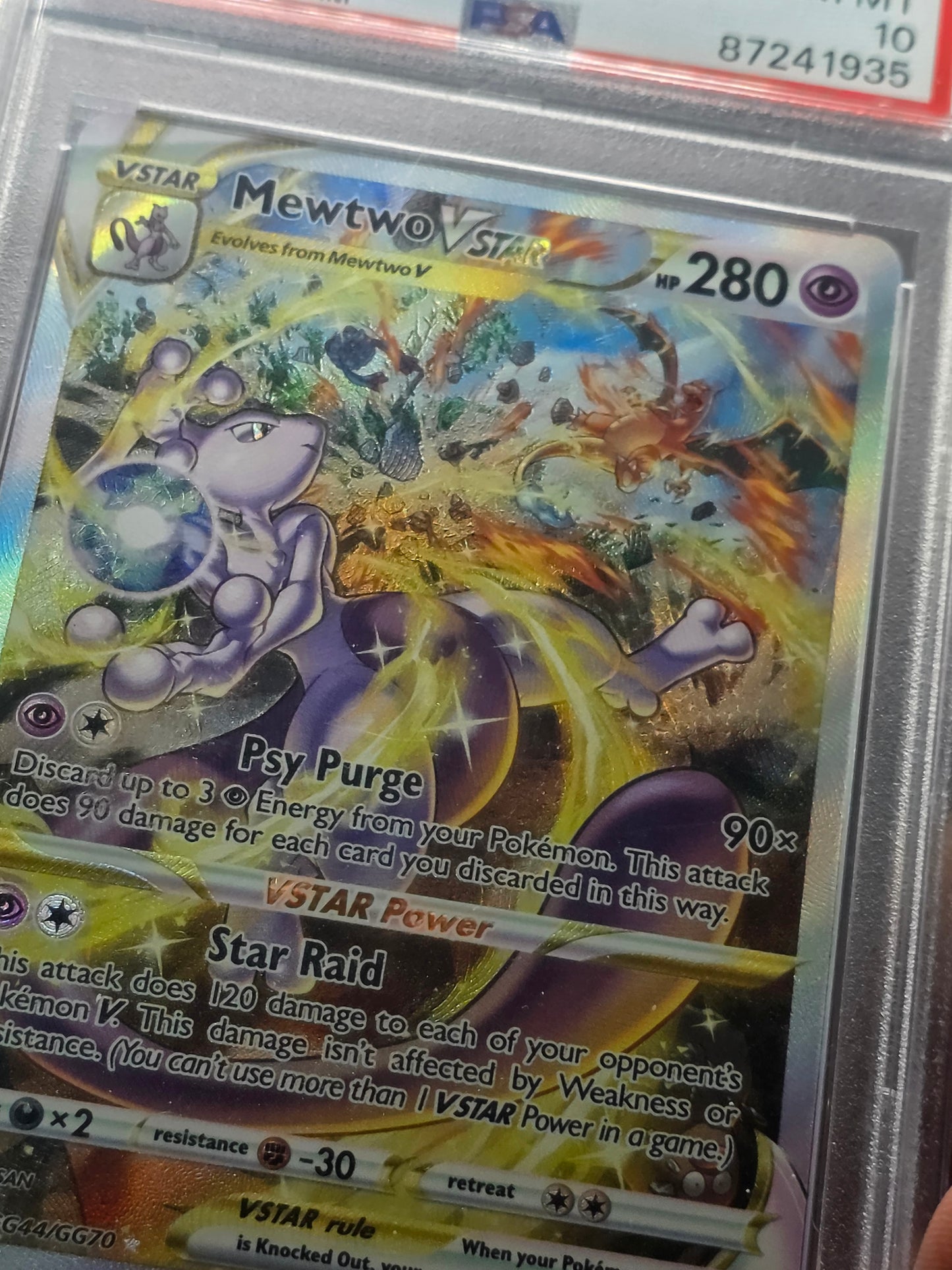 Mewtwo VSTAR GG44/GG70 Crown Zenith: Galarian Gallery Holo PSA 10
