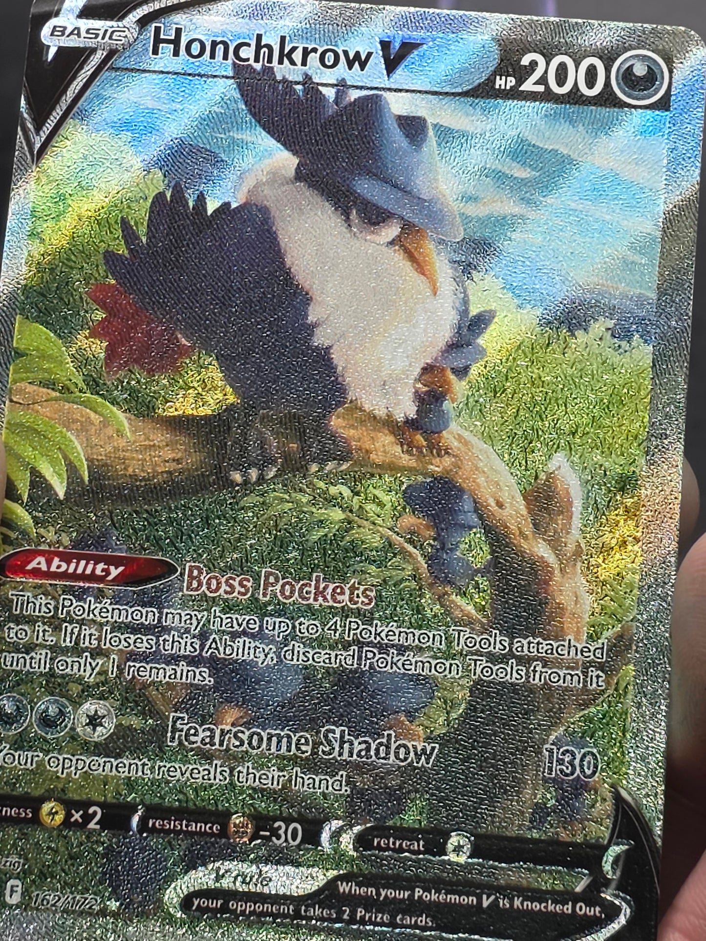 Honchkrow V 162/172 Brilliant Stars Alternate Alt Art Ultra Rare Pokemon NM