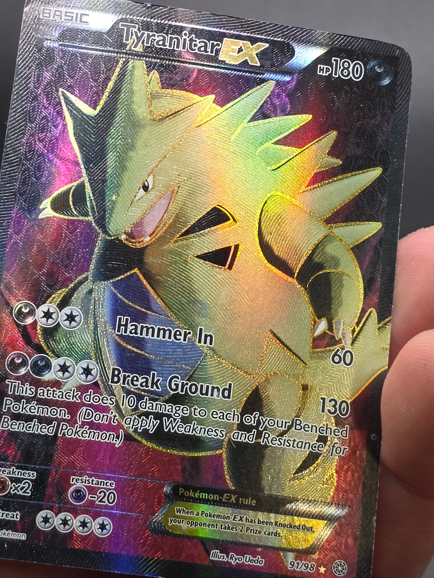 Tyranitar EX 91/98 Full Art Ultra Rare Card Pokemon TCG Ancient Origins - MP