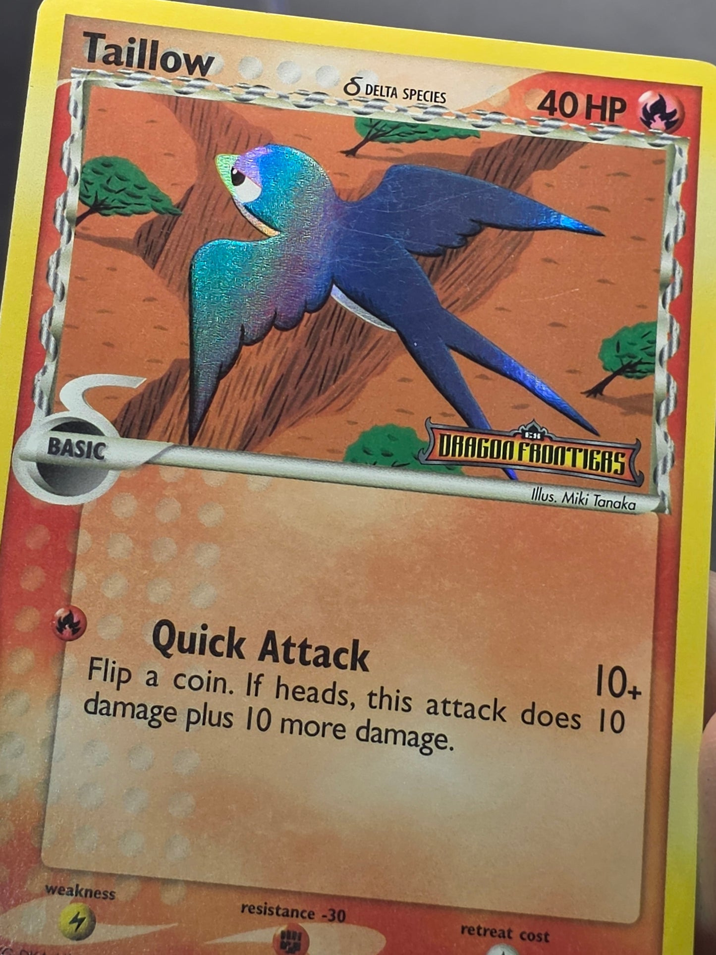 TAILLOW (DELTA SPECIES) - STAMPED REVERSE HOLO ex Dragon Frontiers 66/101 NM