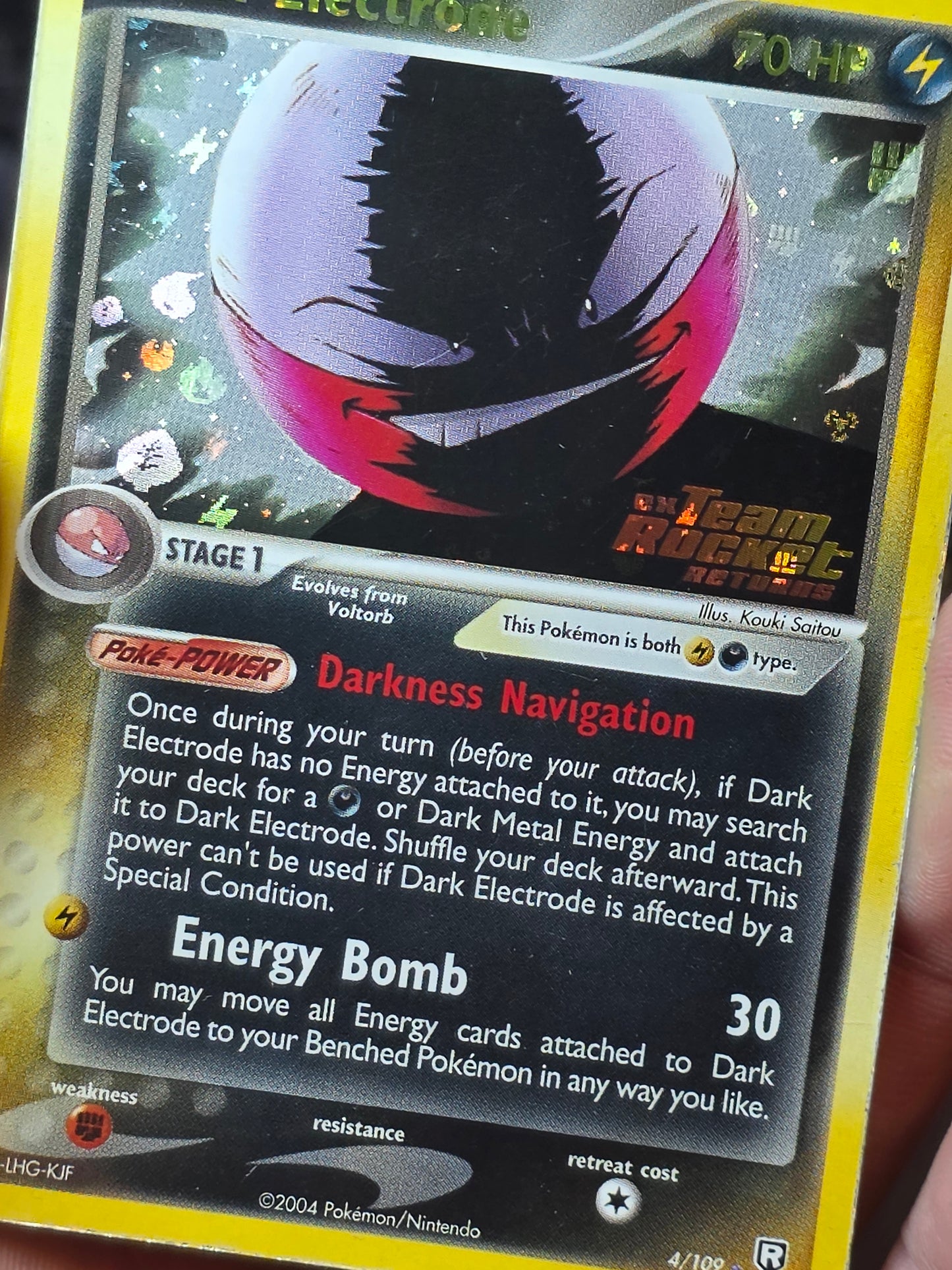 Dark Electrode 4/109 Holo Rare EX Team Rocket Returns Stamped