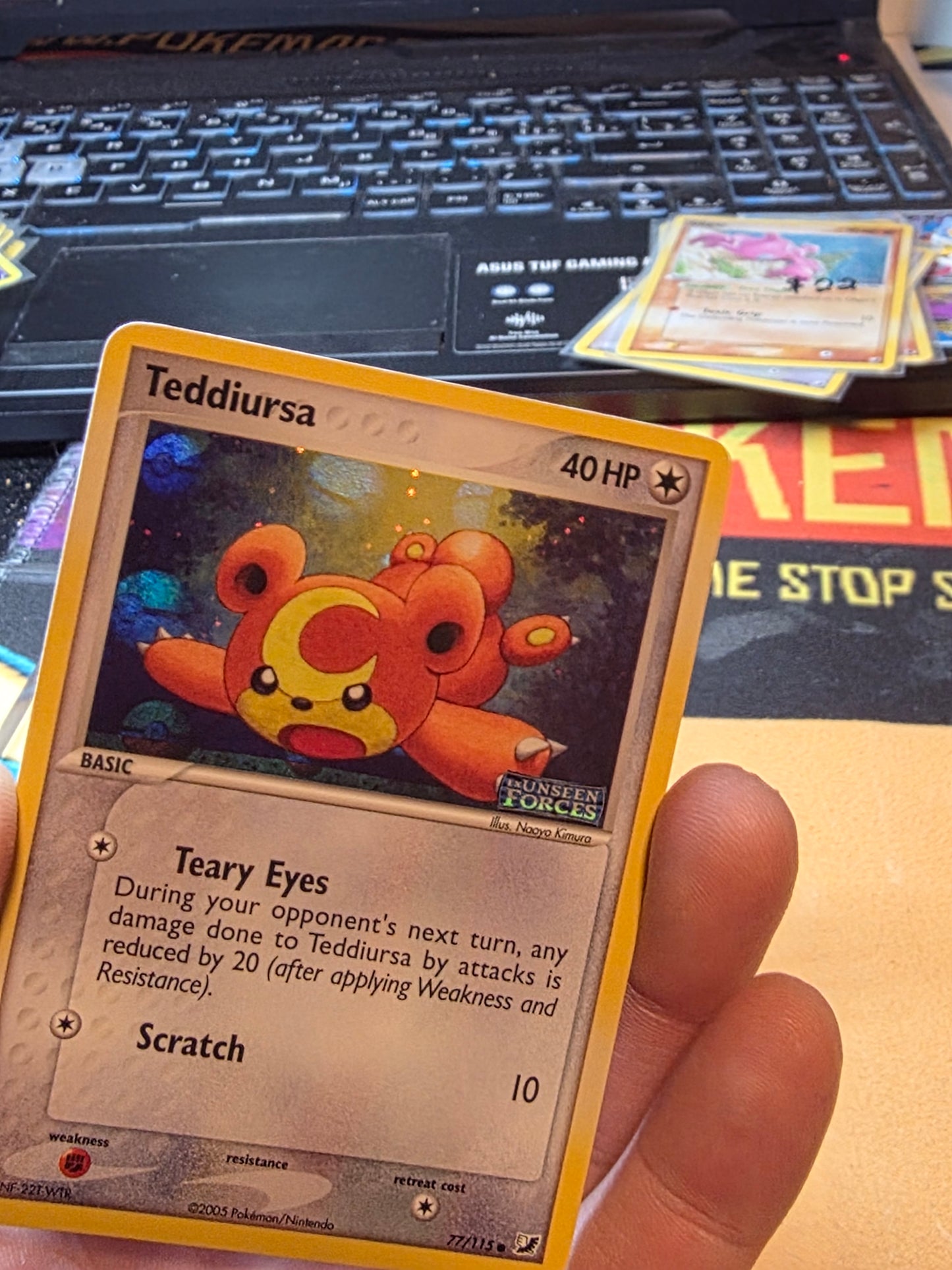Teddiursa - 77/115 - Pokemon Unseen Forces Stamped Reverse Holo NM