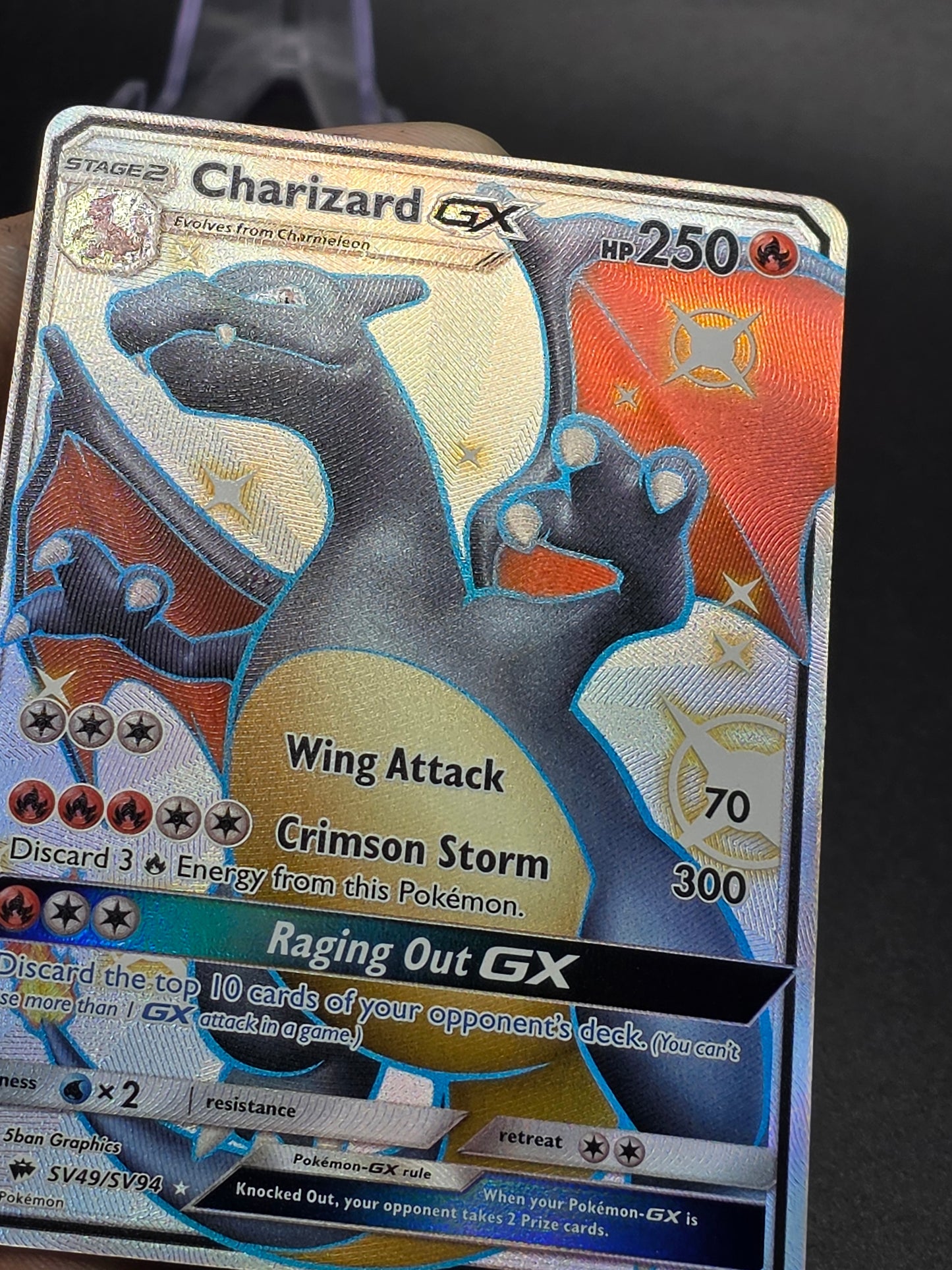 Charizard GX Hidden Fates Holo Full Art Ultra Rare Card SV49/SV94 MINTY