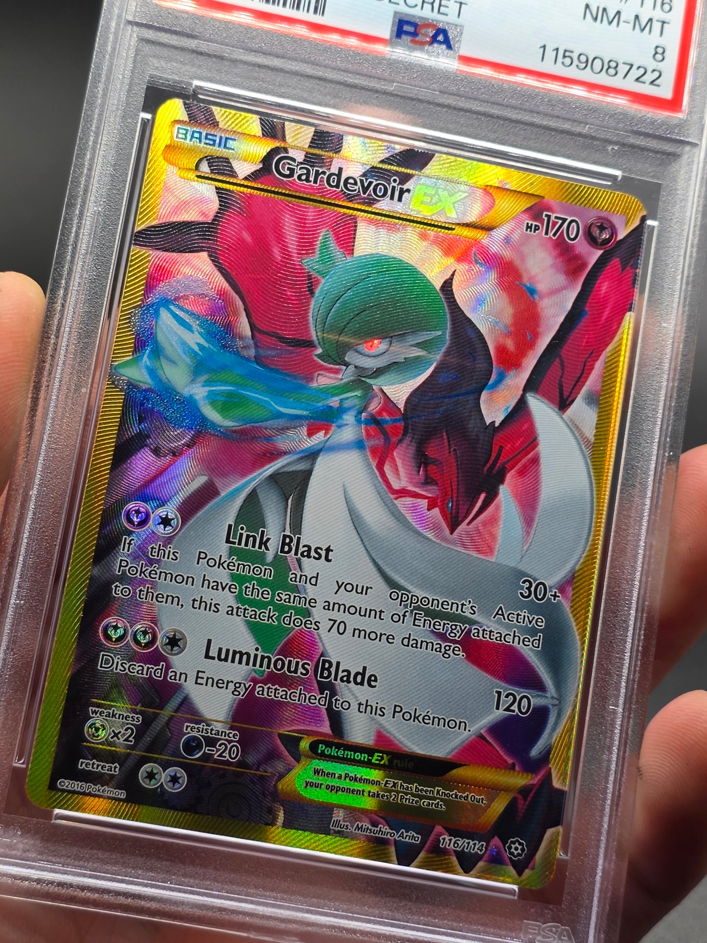 Gardevoir EX #116 XY Steam Siege Pokemon TCG Card PSA 8
