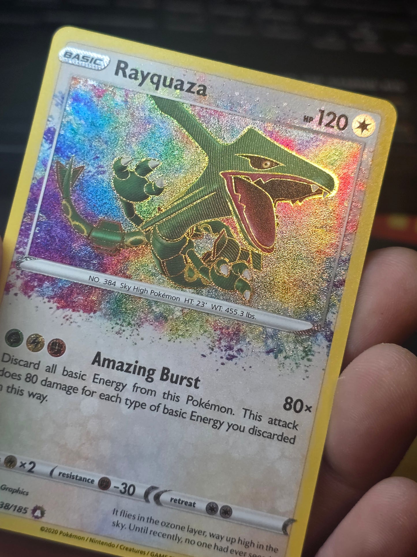 Rayquaza 138/185 - Amazing Rare Holo - Pokemon Vivid Voltage - NM