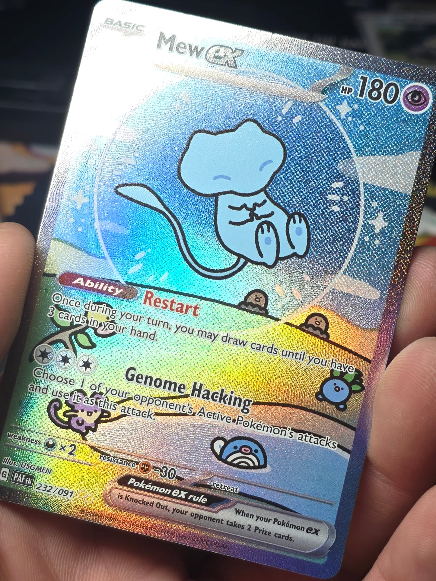 MEW 232 (BUBBLE MEW) PALDEAN FATES SIR NM Pokemon