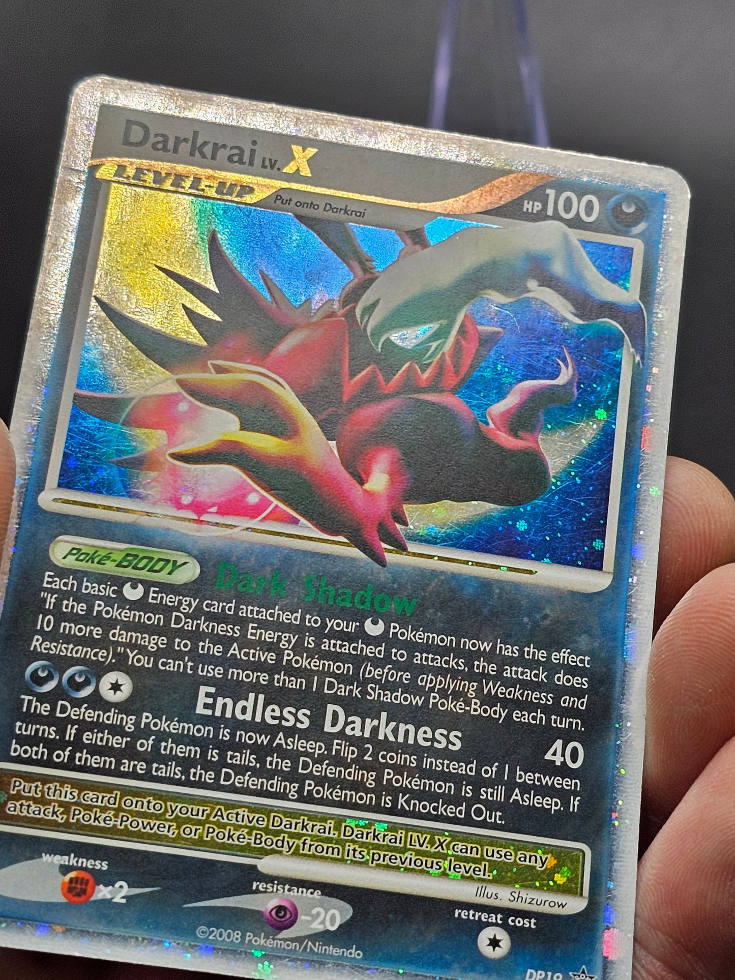 Pokemon Darkrai LV.X DP19 Promo Rare Holo Card LP Condition #Dp19