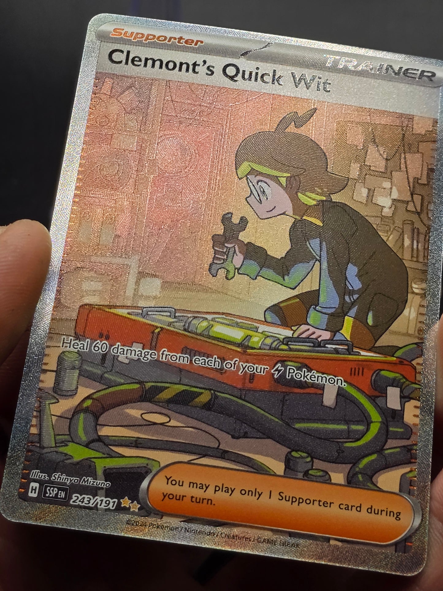 Clemonts Quick Wit 243/191 - Pokemon TCG Surging Sparks Special Illustration NM