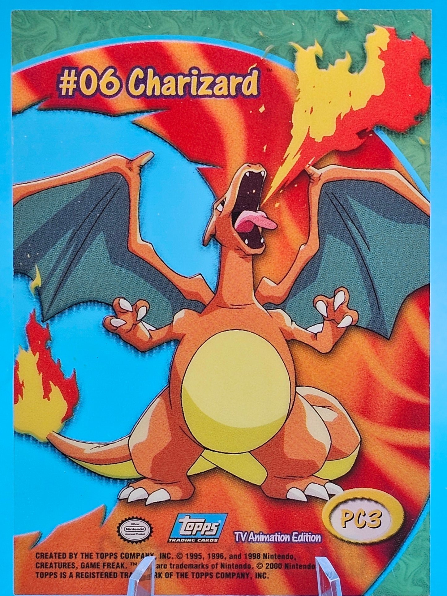 RARE Charizard Clear 1st Edition PC3 - 2000 Topps Pokémon TV Animation #06 NM #PC3