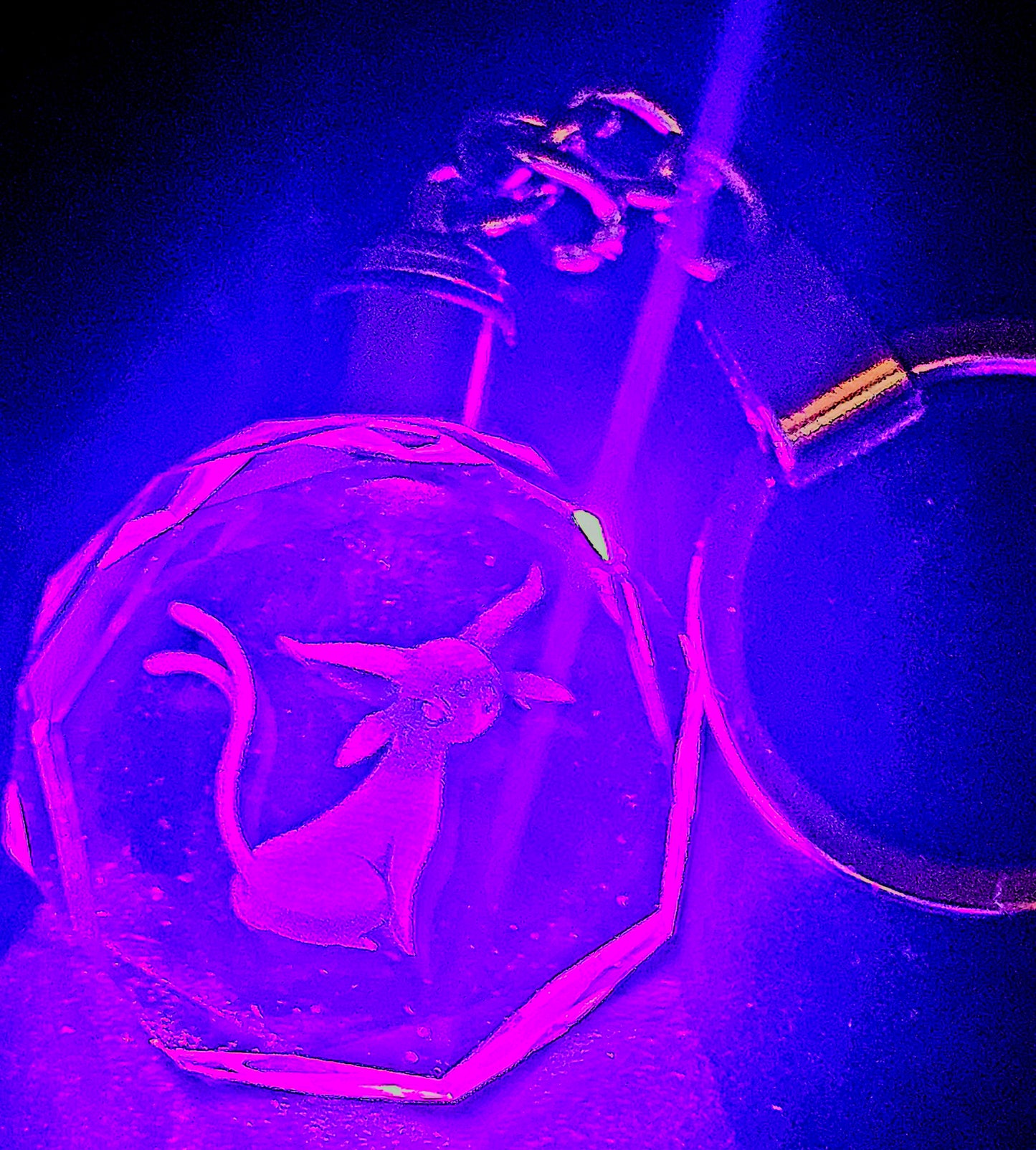 Espeon crystal keychain with built in multicolor led light