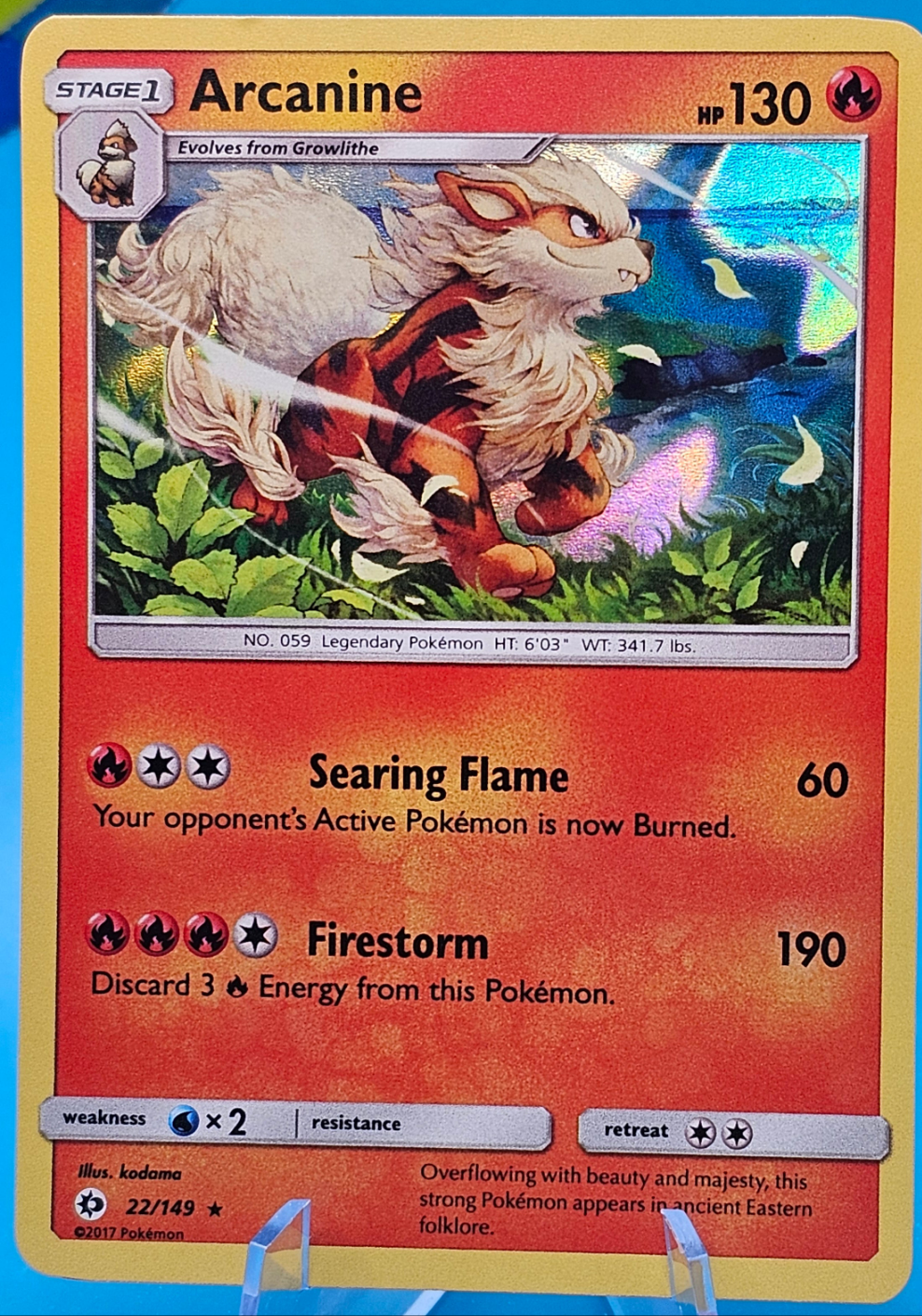 ARCANINE #22/149 HOLO Sun and moon base set NM
