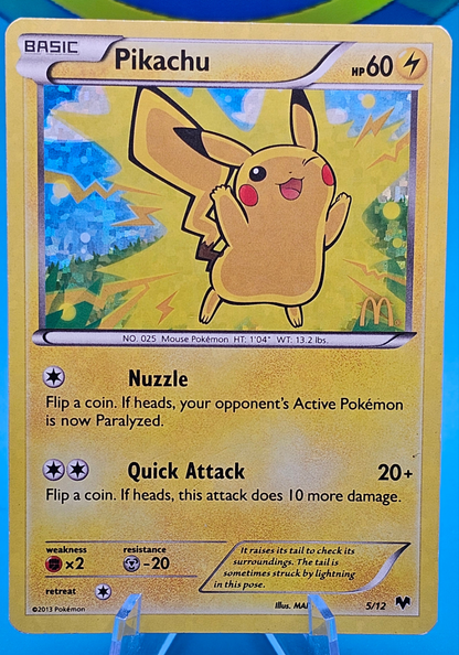 Pikachu Holo Promo 5/12 McDonalds 2013 Rare Pokemon Card LP