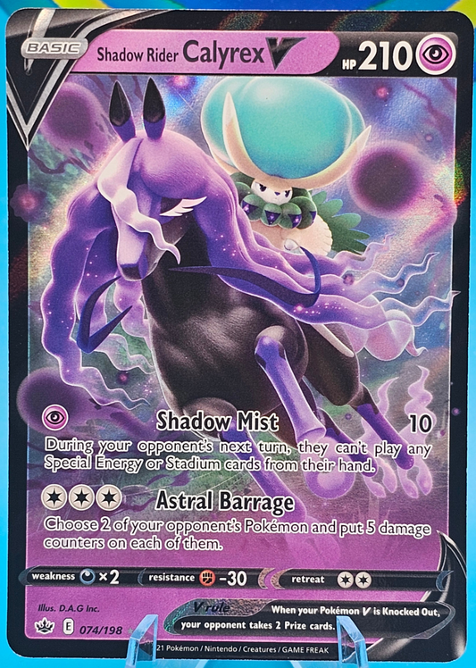 SHADOW RIDER CALYREX V #74 FULL ART RARE NM/M CHILLING REIGN