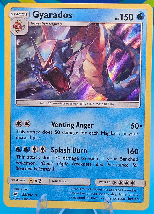 GYARADOS #33 HOLO RARE NM BURNING SHADOWS