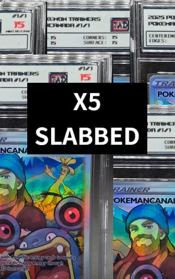5 X CUSTOM CARDS SLABBED