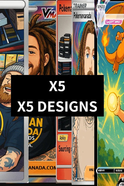 5 CUSTOM CARDS 5 DIFFERENT DESGINS