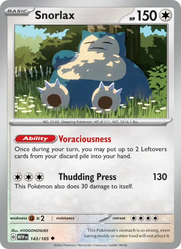 Image of Snorlax 151 (MEW) #143