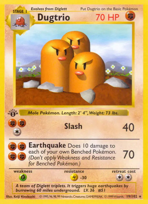 Image of Dugtrio Base Set (BS) #19