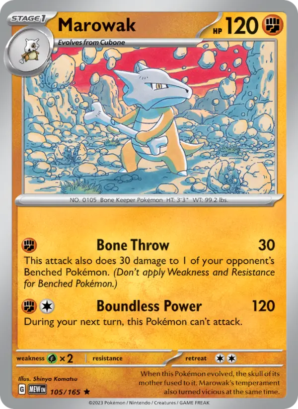 Image of Marowak 151 (MEW) #105