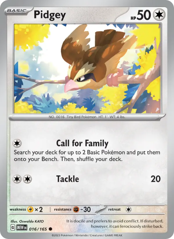 Image of Pidgey 151 (MEW) #016
