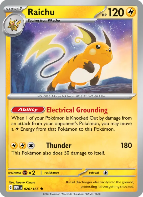 Image of Raichu 151 (MEW) #026