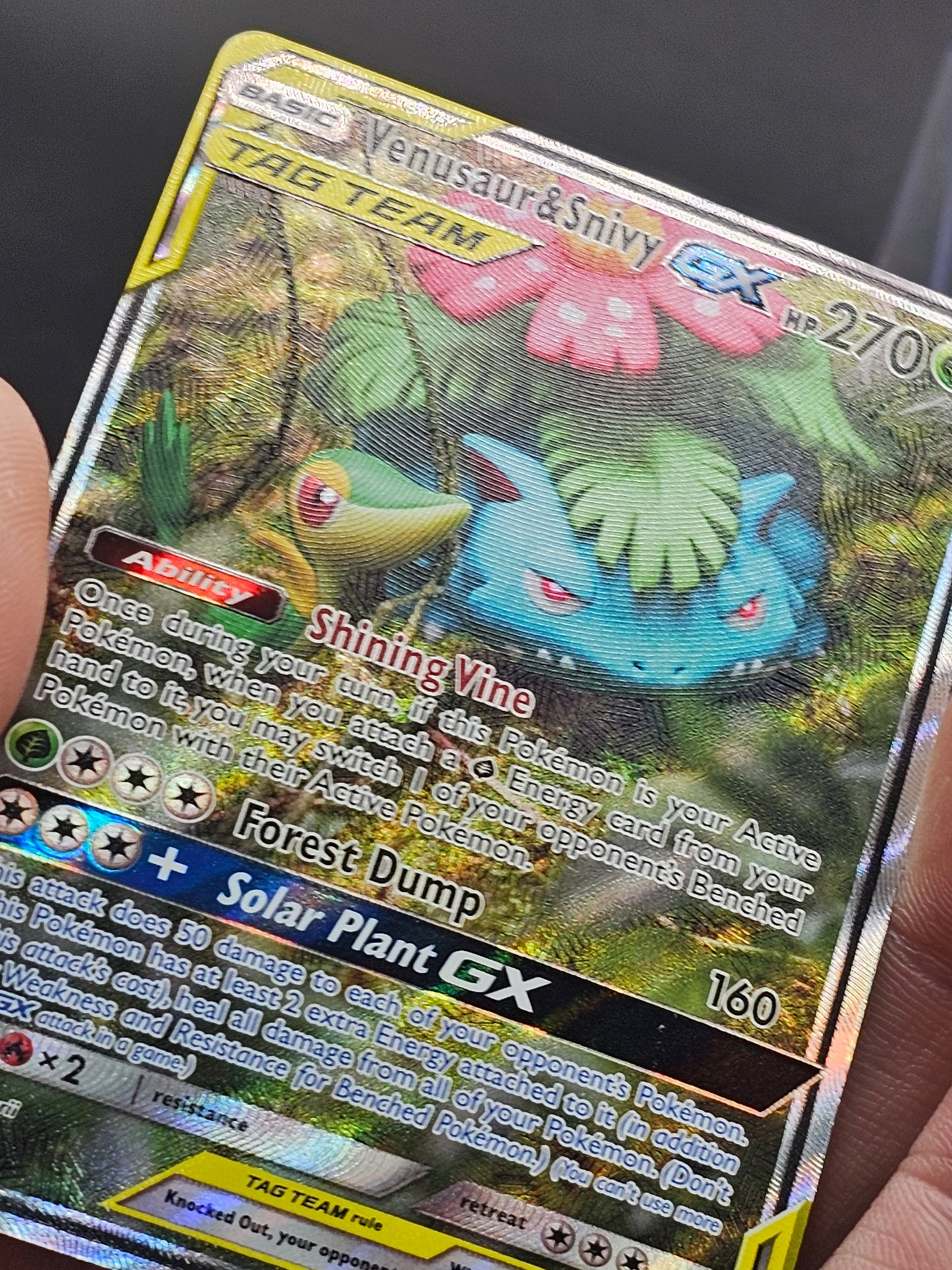 Venusaur & Snivy GX SM229 Near Mint Black Star Promo Holo Pokemon 2019 #SM229