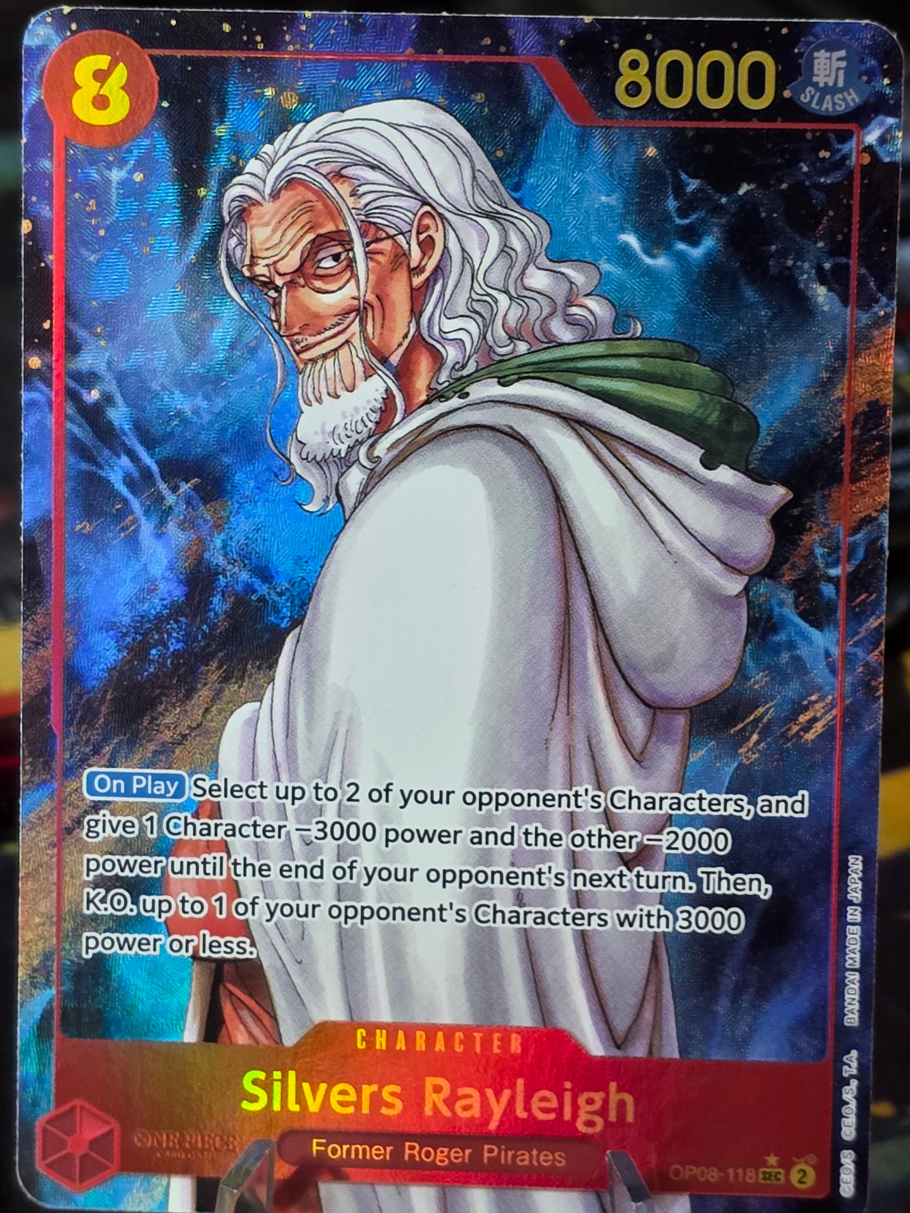 Silvers Rayleigh (Parallel) OP08-118 One Piece Two Legends Secret Rare NM