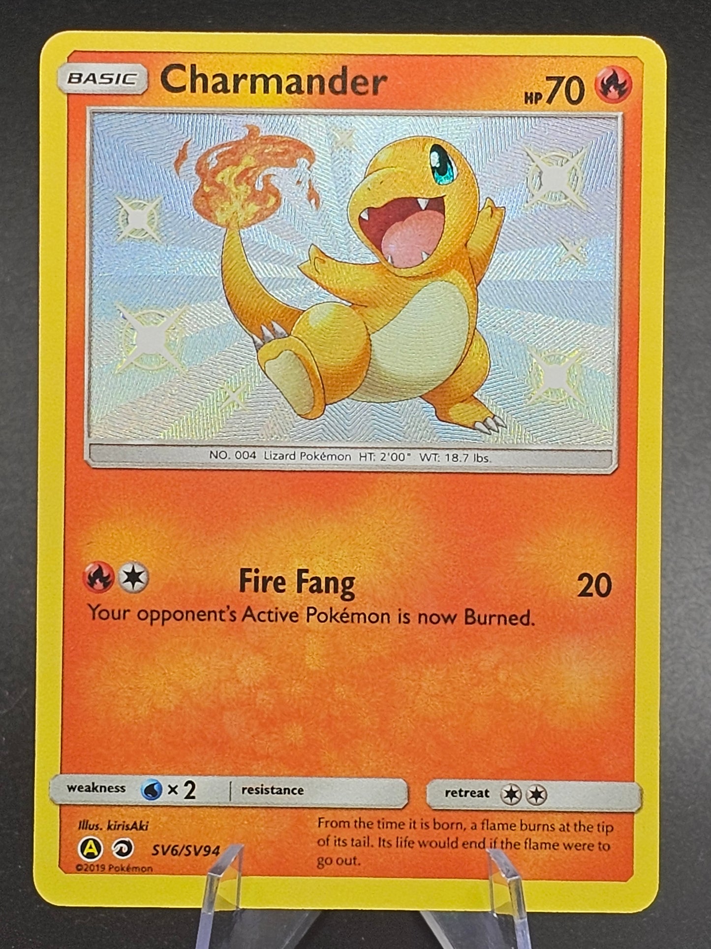 Charmander - SV6/SV94 - Pokemon Hidden Fates Sun & Moon Shiny Rare Card NM