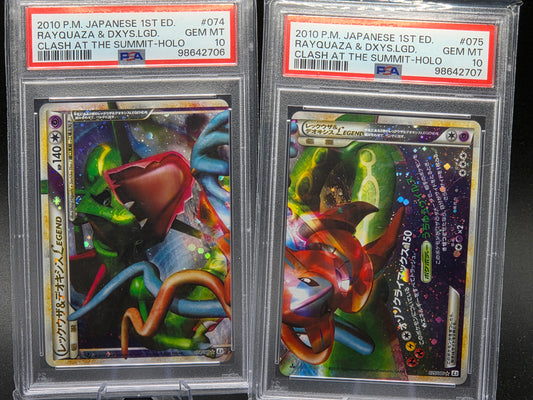 SEQUENTIAL Rayquaza & Deoxys LEGEND 2010 Holo Clash/Summit 1st ed Japanese PSA 10