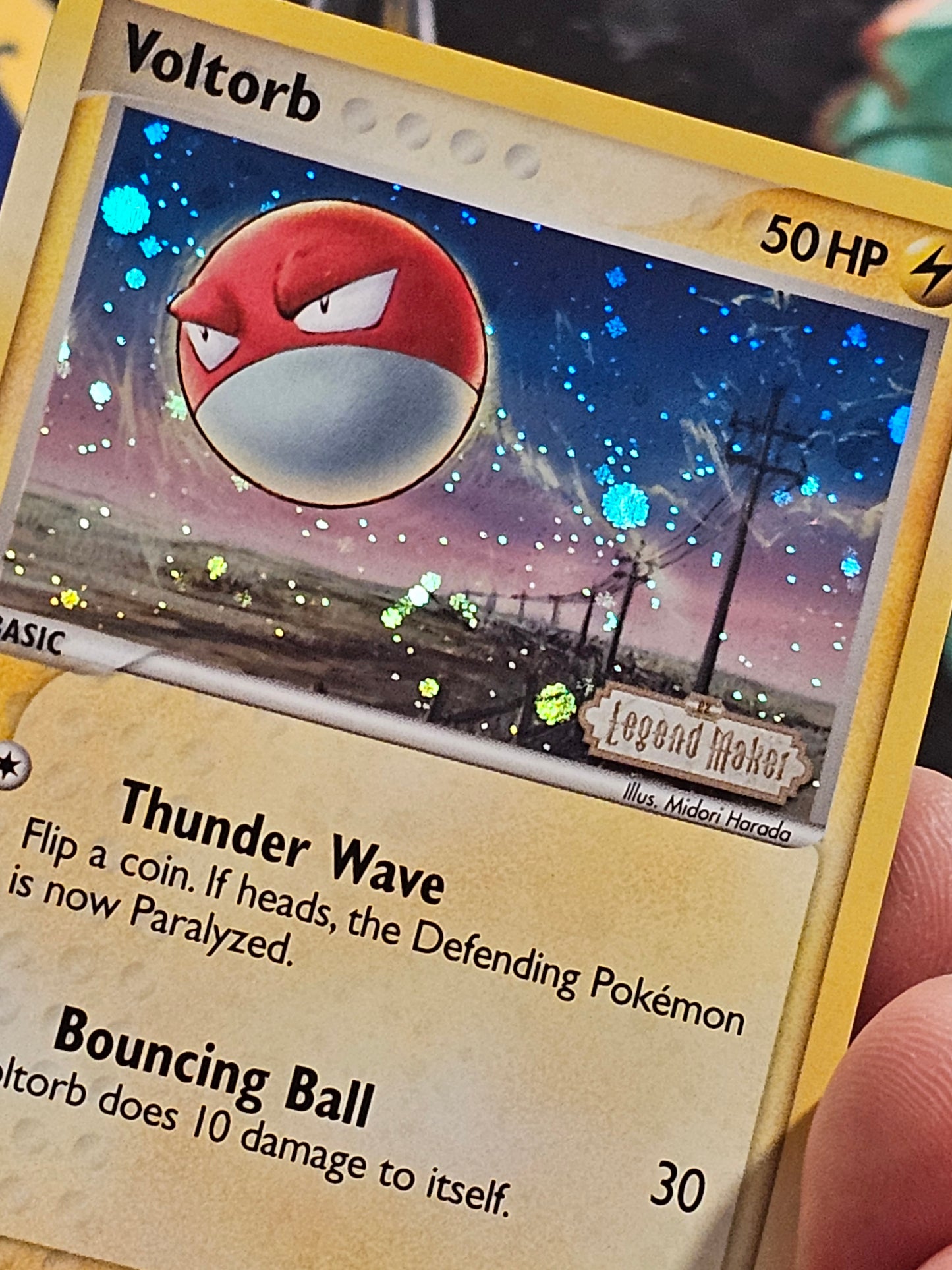Voltorb 68/92 EX Legend Maker Stamped Reverse Holo LP+