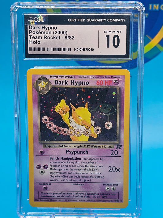 CGC 10 GEM MINT Dark Hypno 2000 Team Rocket 9/82 Holo Pokemon